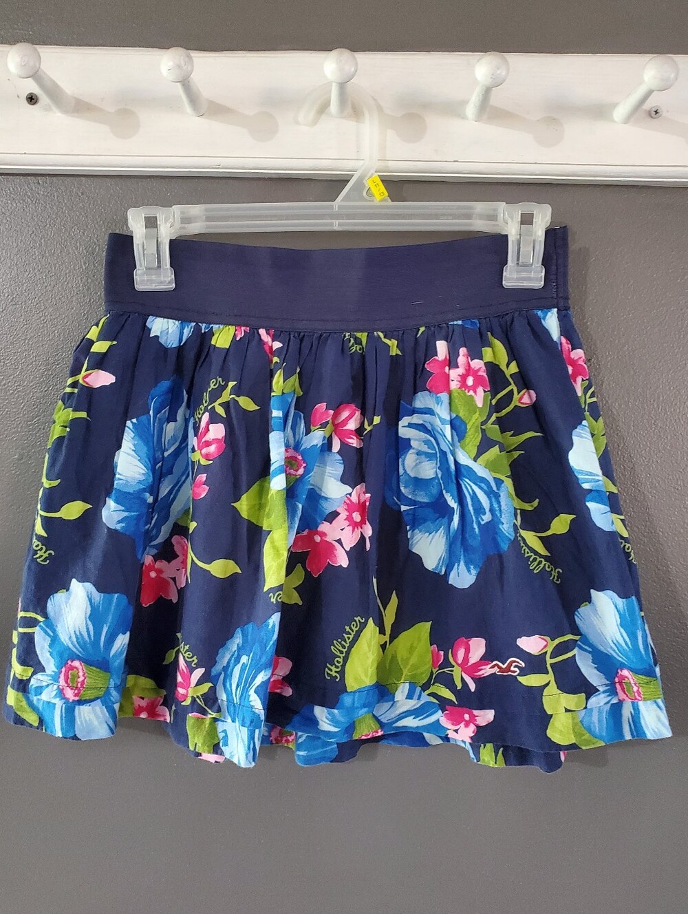HOLLISTER Y2K Fully Lined Tropical Elastic Waist Mini Skirt S